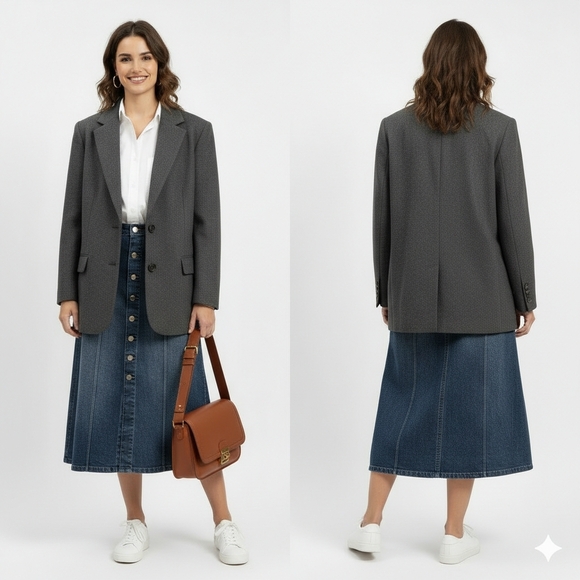 DL1961 Alma A-Line Denim Midi Skirt Size 26 (Fits like US 27/28) - Picture 2 of 8